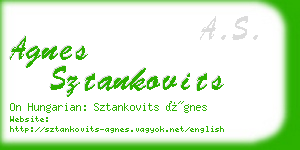 agnes sztankovits business card